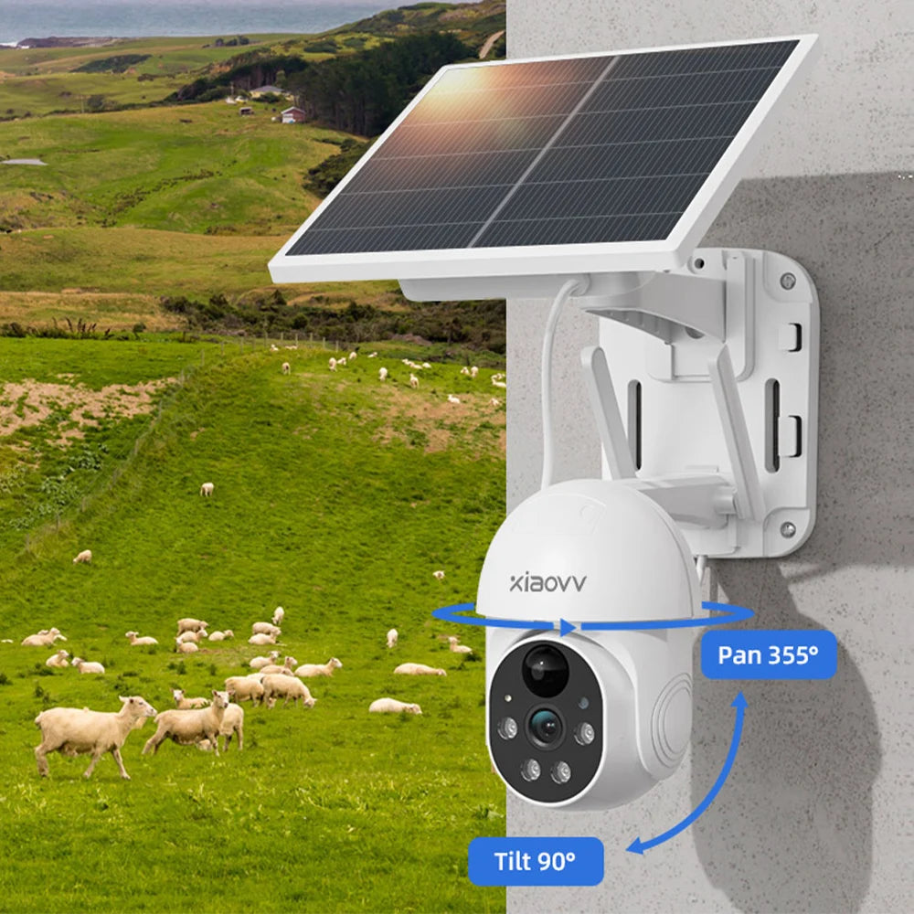Xiaovv camera 8MP 4K wifi camera dual lens wireless outdoor monitoring AI human detection security IP automatic tracking camera