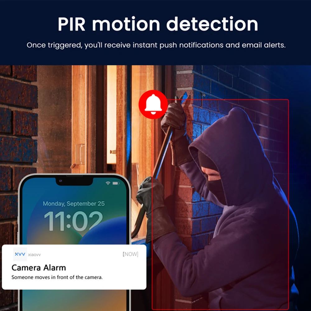 Xiaovv camera 8MP 4K wifi camera dual lens wireless outdoor monitoring AI human detection security IP automatic tracking camera