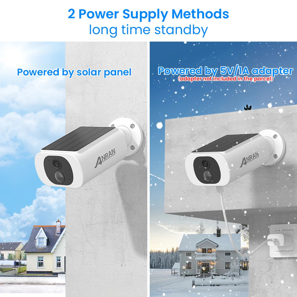 ANRAN Outdoor Solar Wireless Security Camera 3MP Floodlight