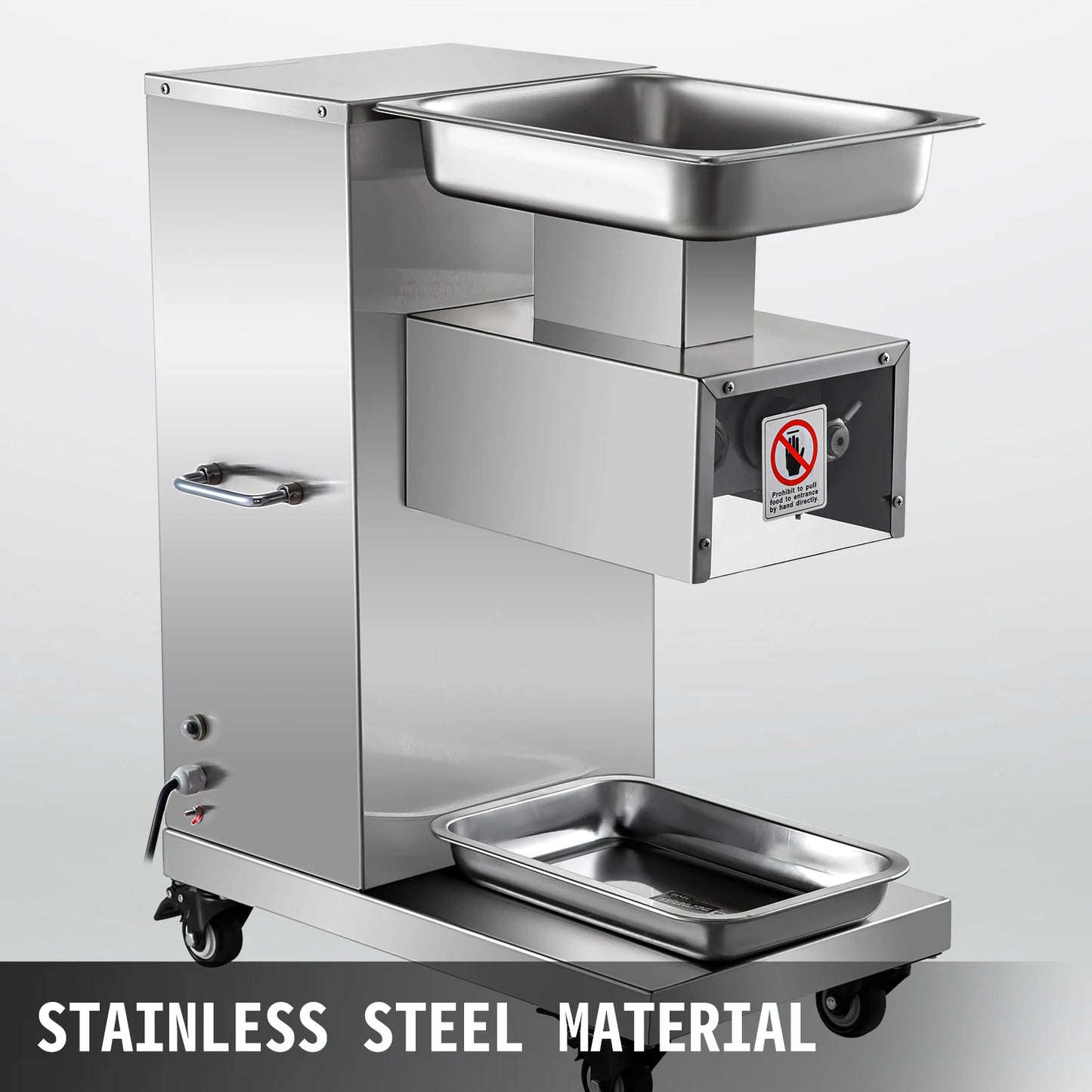 SucceBuy 500Kg/H Electric Meat Slicer 750W Commercial Meat Cutter 3mm Stainless Steel Blade Food Cutting Slicing Kitchen Machine