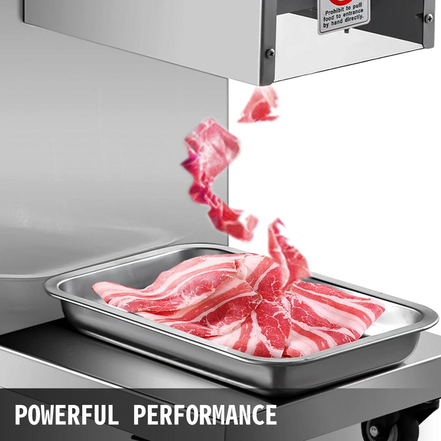 SucceBuy 500Kg/H Electric Meat Slicer 750W Commercial Meat Cutter 3mm Stainless Steel Blade Food Cutting Slicing Kitchen Machine