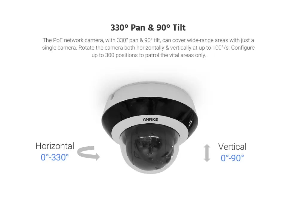 ANNKE 4MP PTZ IP Camera With 4X Optical Zoom AI Detection