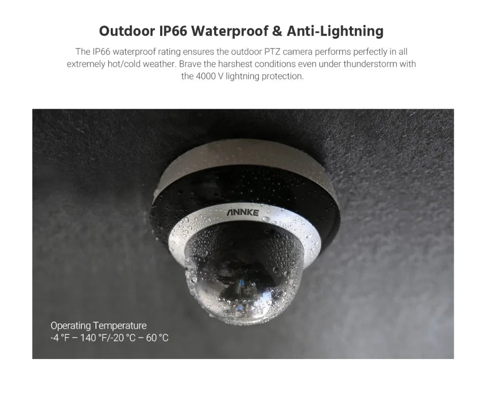ANNKE 4MP PTZ IP Camera With 4X Optical Zoom AI Detection