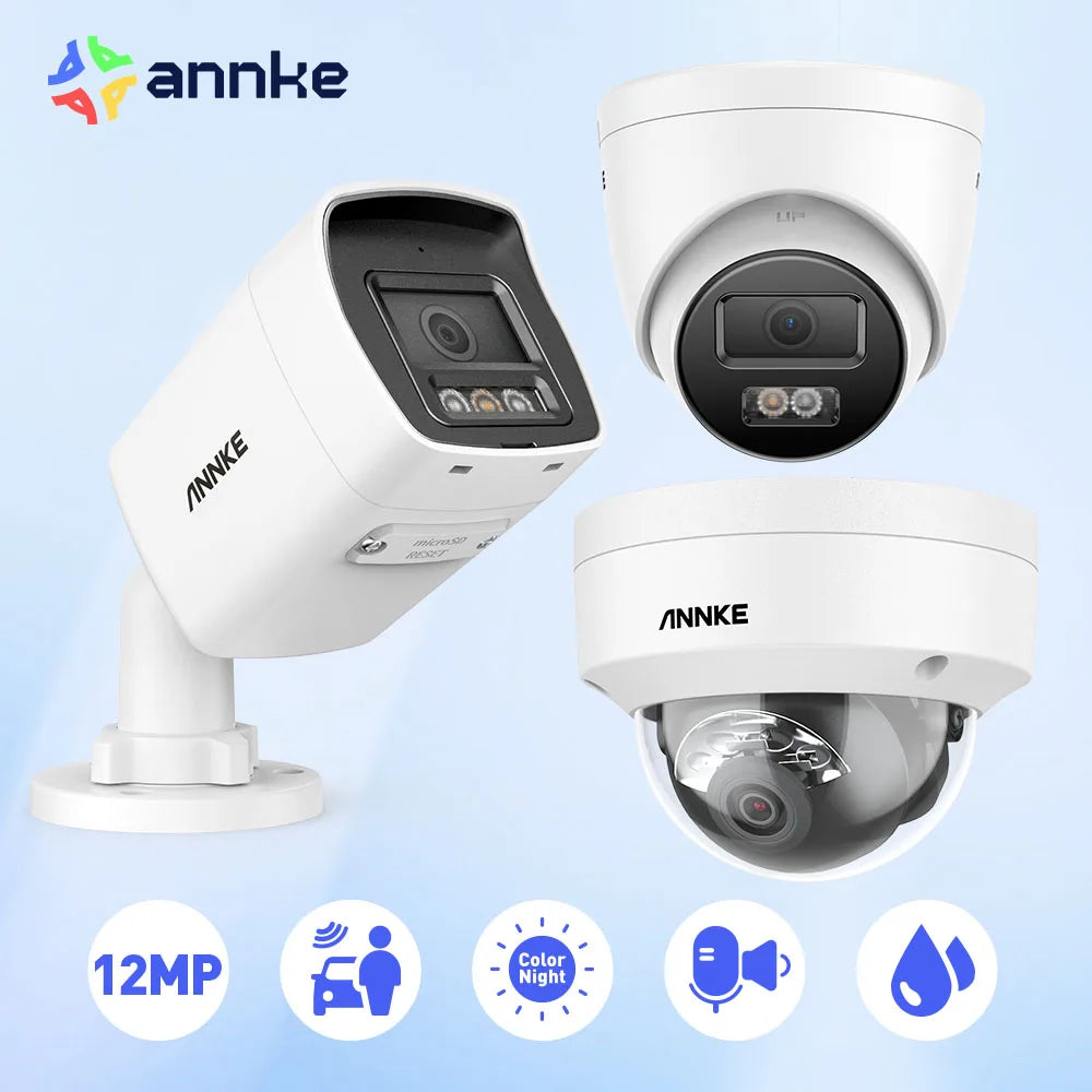 ANNKE 12MP 3K PoE IP67 Security Camera With Dual Light