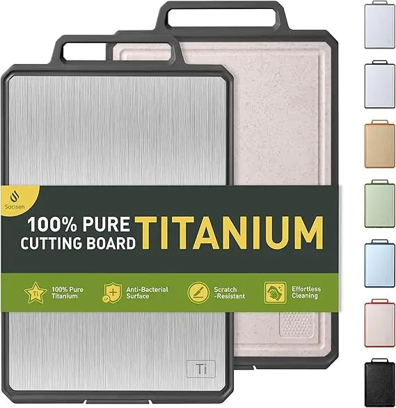 Titanium Cutting Boards for Kitchen Non Toxic Chopping Board with Handle