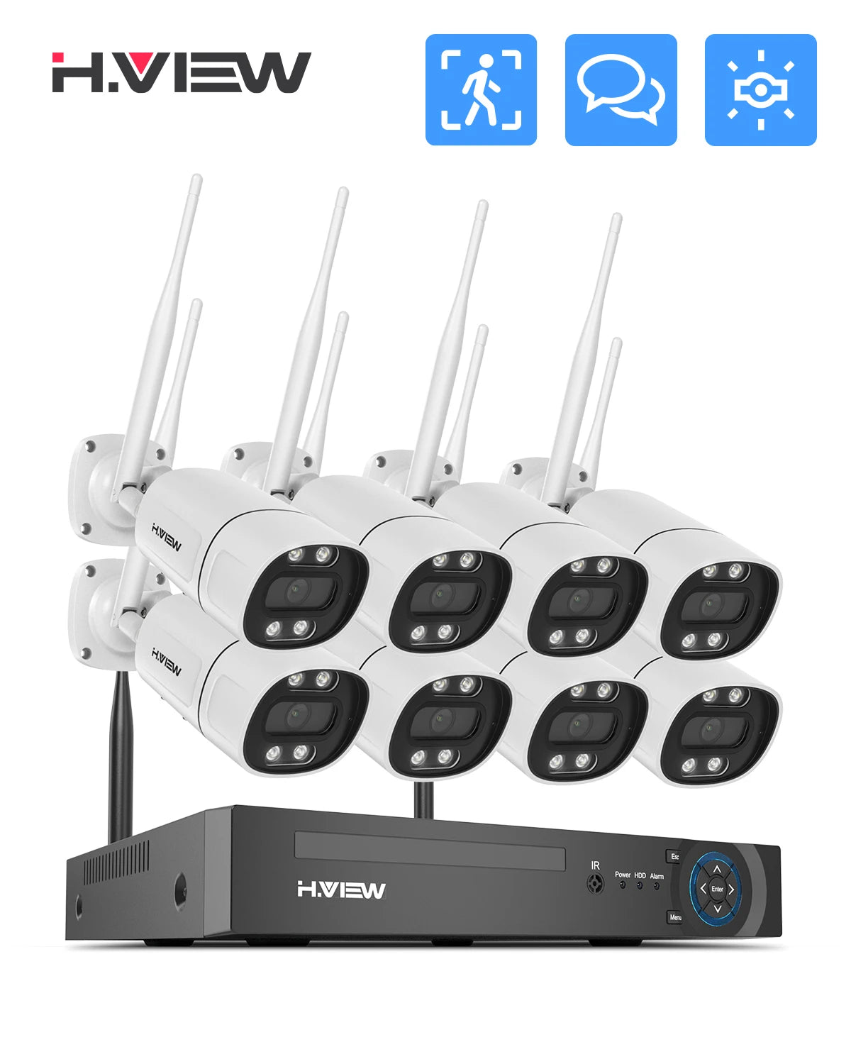 H View 8CH 5MP Wireless Security Camera System NVR Kit