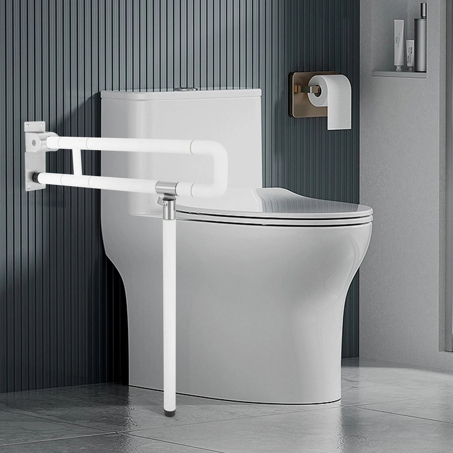 Foldable Wall Grab Bar for Toilet Support and Assistance
