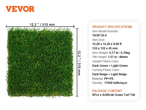 Artificial Grass Rug Outdoor Door Mat Drainage Holes Patio