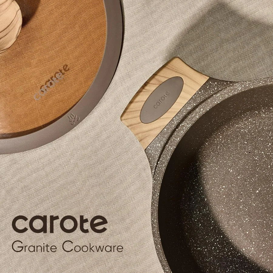 CAROTE 26PCS Pots and Pans Set Non Stick Cookware Set for Induction Cooking PFOA Free Nonstick Kitchen Cookware with Durable Co