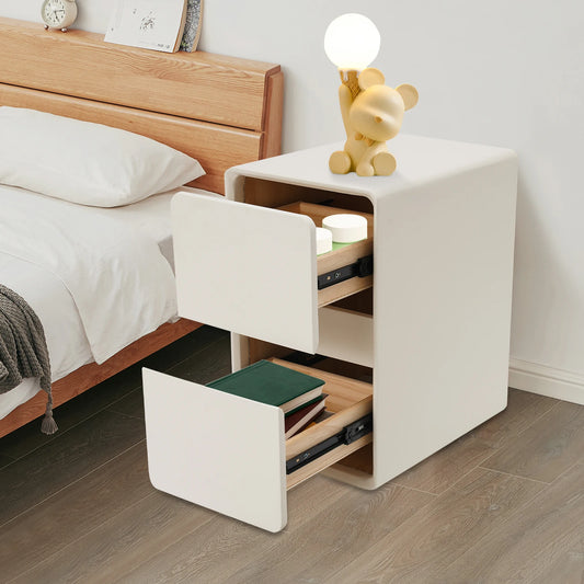 2 Drawers Narrow Nightstand Bedside Table with Modern Couch Sofa Side Table Storage Cabinet for Bedroom Living Room Home Decor