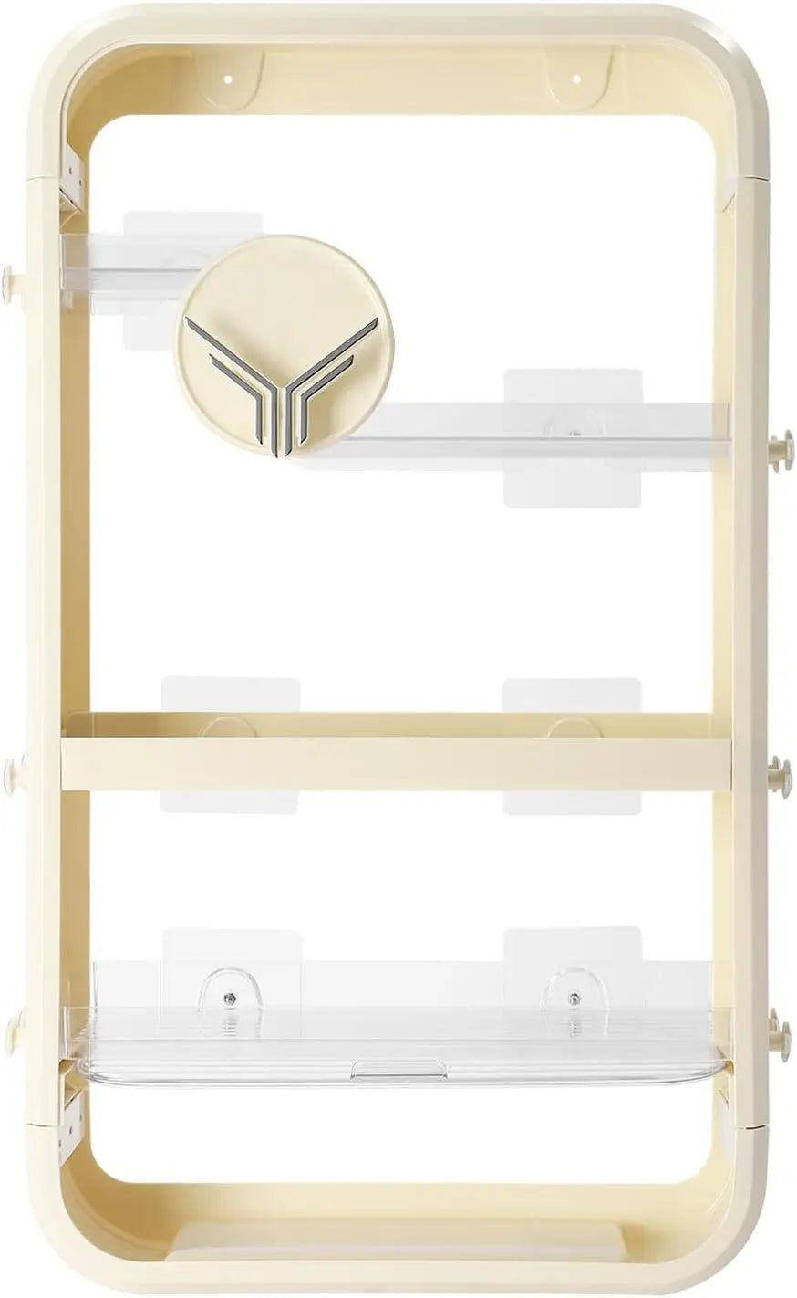 Wall Mount Makeup Organizer, Adhesive Shelf Bathroom Shelves for Wall, Perfume Organizers with Tissue Hole