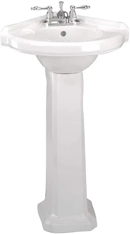 Renovators Supply Portsmouth Corner Pedestal Sink White