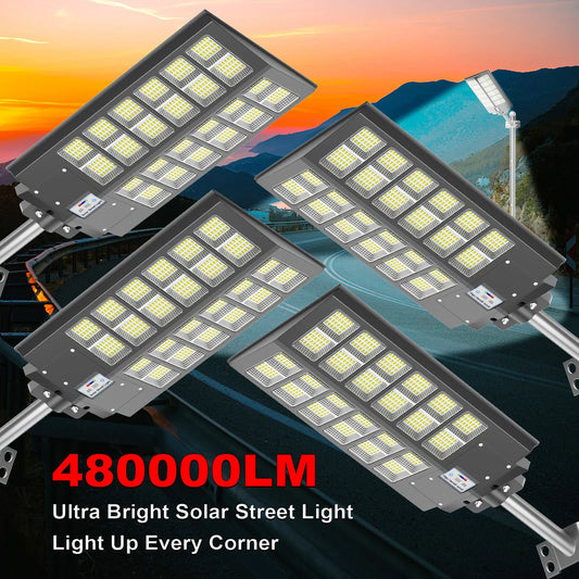4 Pack Outdoor Solar Street Lights IP65 Waterproof Motion