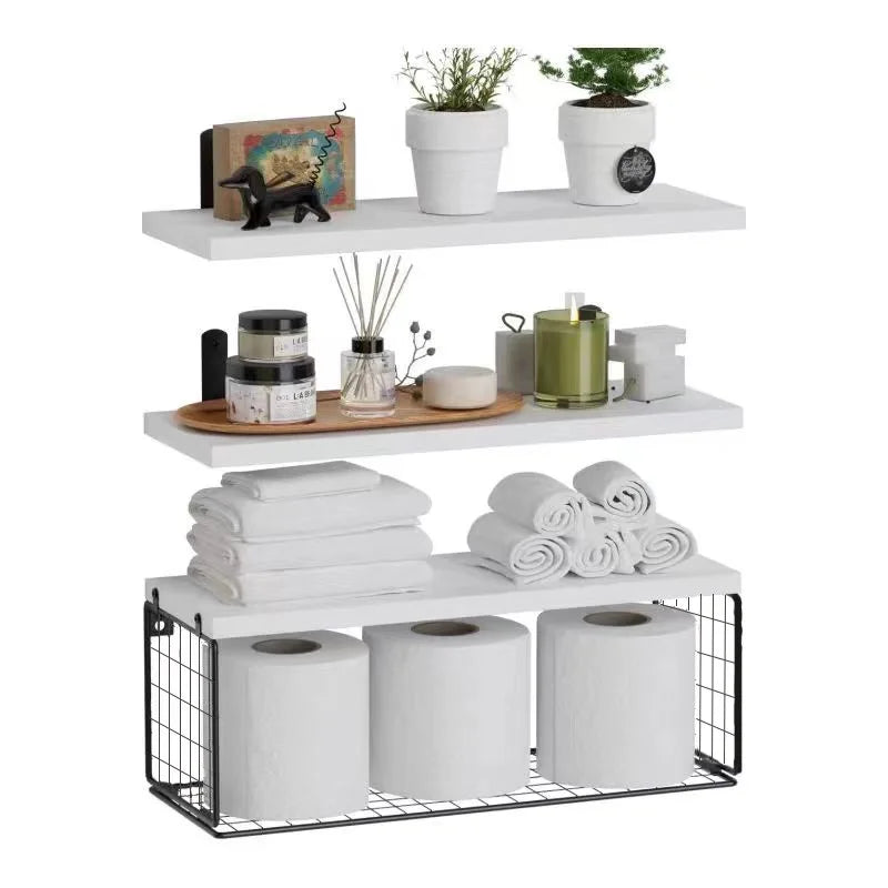 Wall Mounted Floating Shelves 3 Wood Bathroom Shelves Farmhouse Floating Shelf