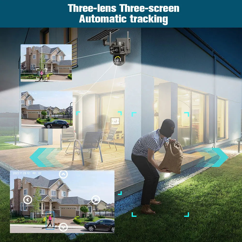 9MP 4K IP Camera Dual Lens WiFi PTZ Panoramic Surveillance