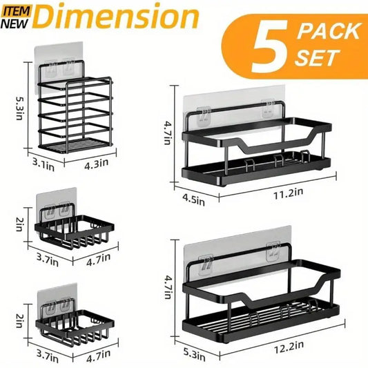 Rustproof Stainless Steel Adhesive Shower Caddy No Drilling