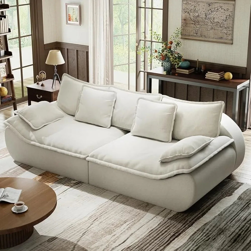 Sectional Sofa 2-Seater Modular – Comfy Loveseat with Throw, Deep Seat Small Sofa, Memory Foam for Living Rm