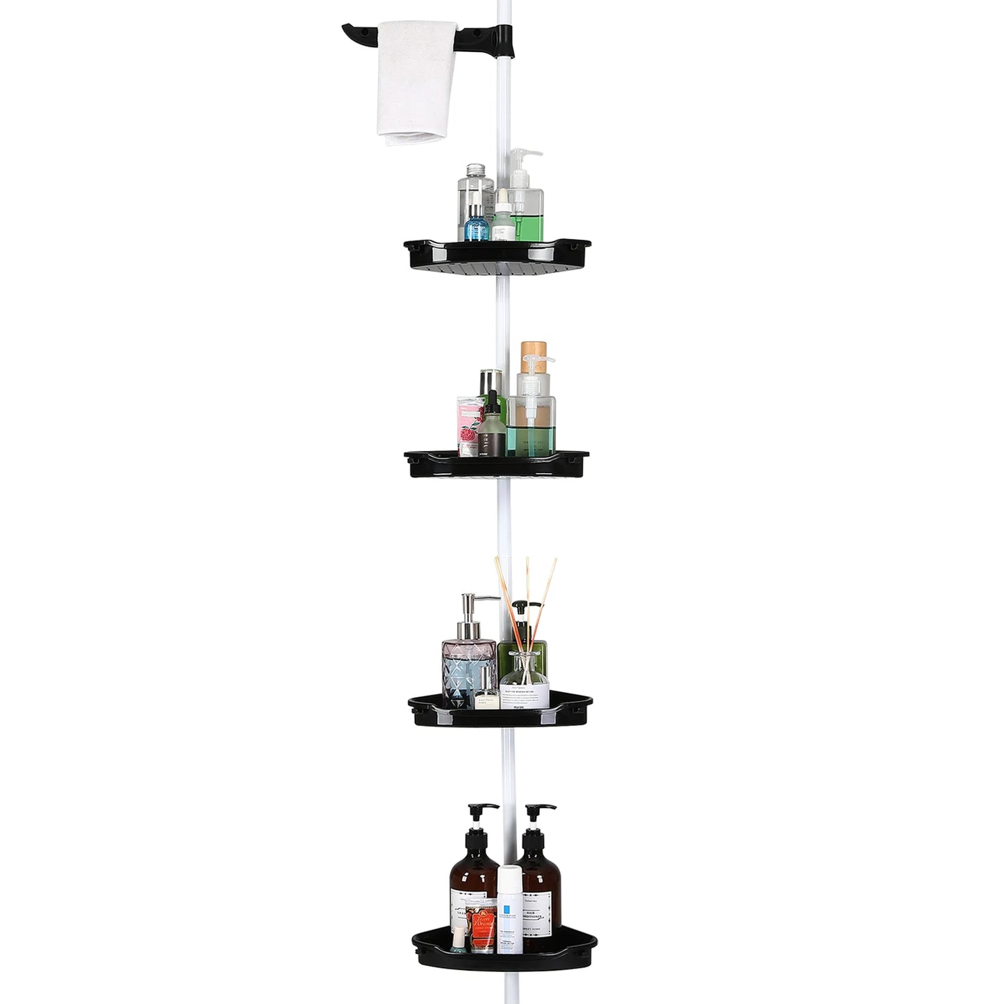 Four Tier Telescopic Corner Shower Storage Rack Organizer