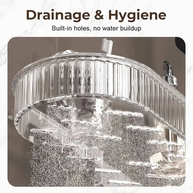 Shower Suction Cup Shelf Basket Light Glacier Pattern bathrm Organizer Storage Rotating To Suck Remove