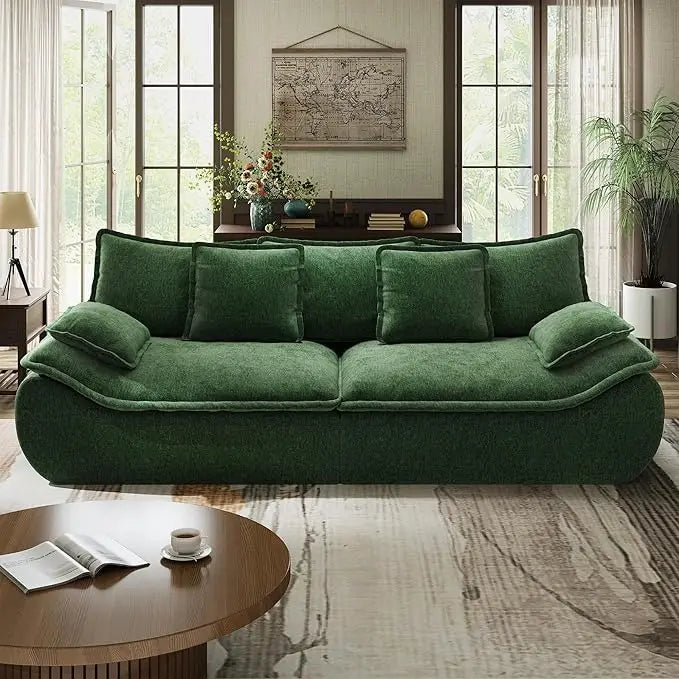 Sectional Sofa 2-Seater Modular – Comfy Loveseat with Throw, Deep Seat Small Sofa, Memory Foam for Living Rm
