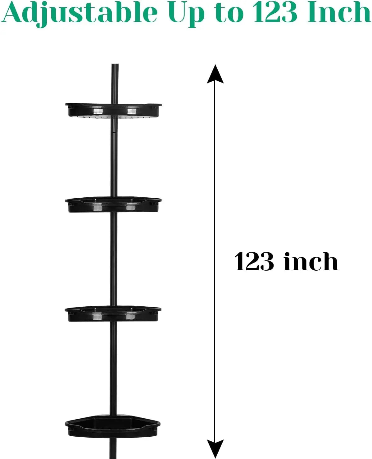 Four Tier Telescopic Corner Shower Storage Rack Organizer
