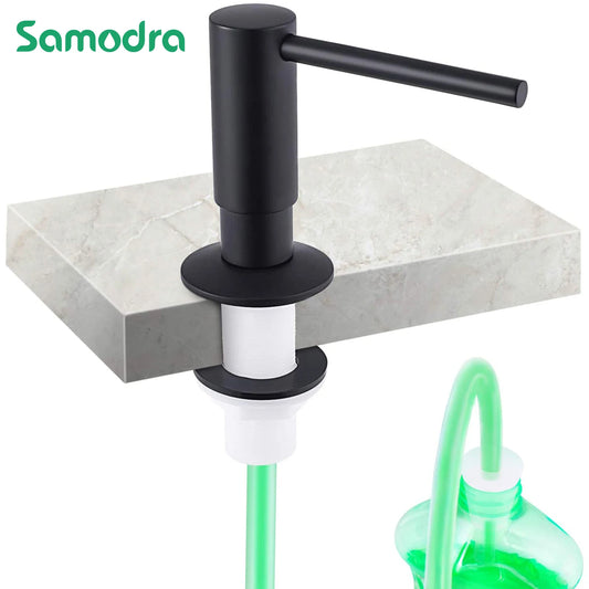 Samodra liquid Soap Dispenser With Extension Tube Kit Brass Pump Head For Kitchen Sink Bathroom
