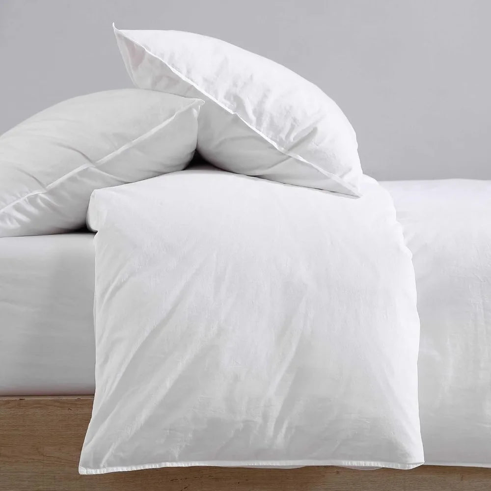 Cotton Washed Percale Duvet Cover Set, Modern Bedding with Matching Shams, Cozy Home Decor
