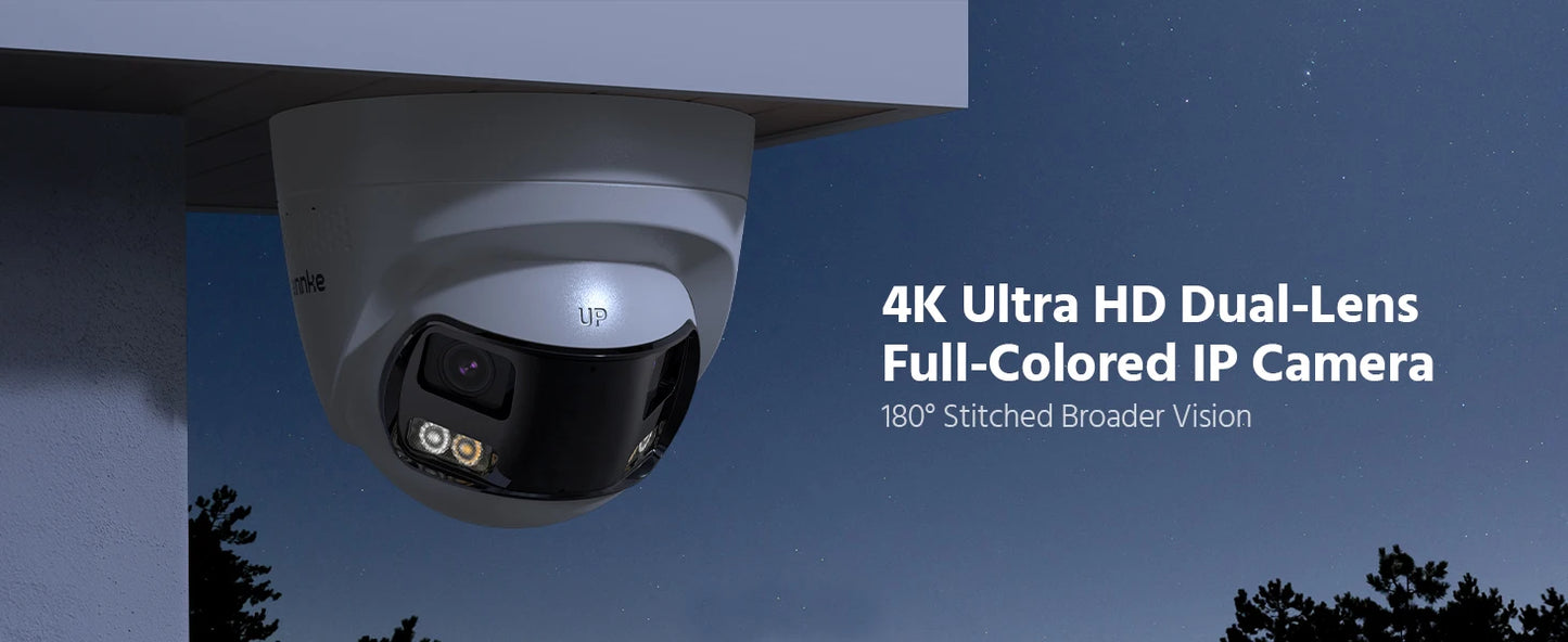 ANNKE 8MP Panoramic Outdoor PoE Camera 180 Dual Lens