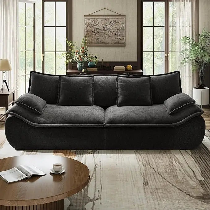 Sectional Sofa 2-Seater Modular – Comfy Loveseat with Throw, Deep Seat Small Sofa, Memory Foam for Living Rm