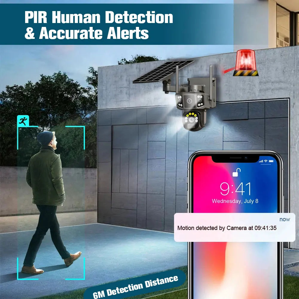 9MP 4K IP Camera Dual Lens WiFi PTZ Panoramic Surveillance