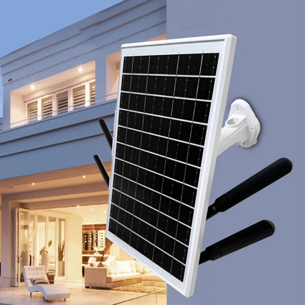 Solar Panel Powered Outdoor Wireless Router 15W 25600mAh 4G LTE Modem Router with SIM Card Slot for Outdoor Security Camera Etc