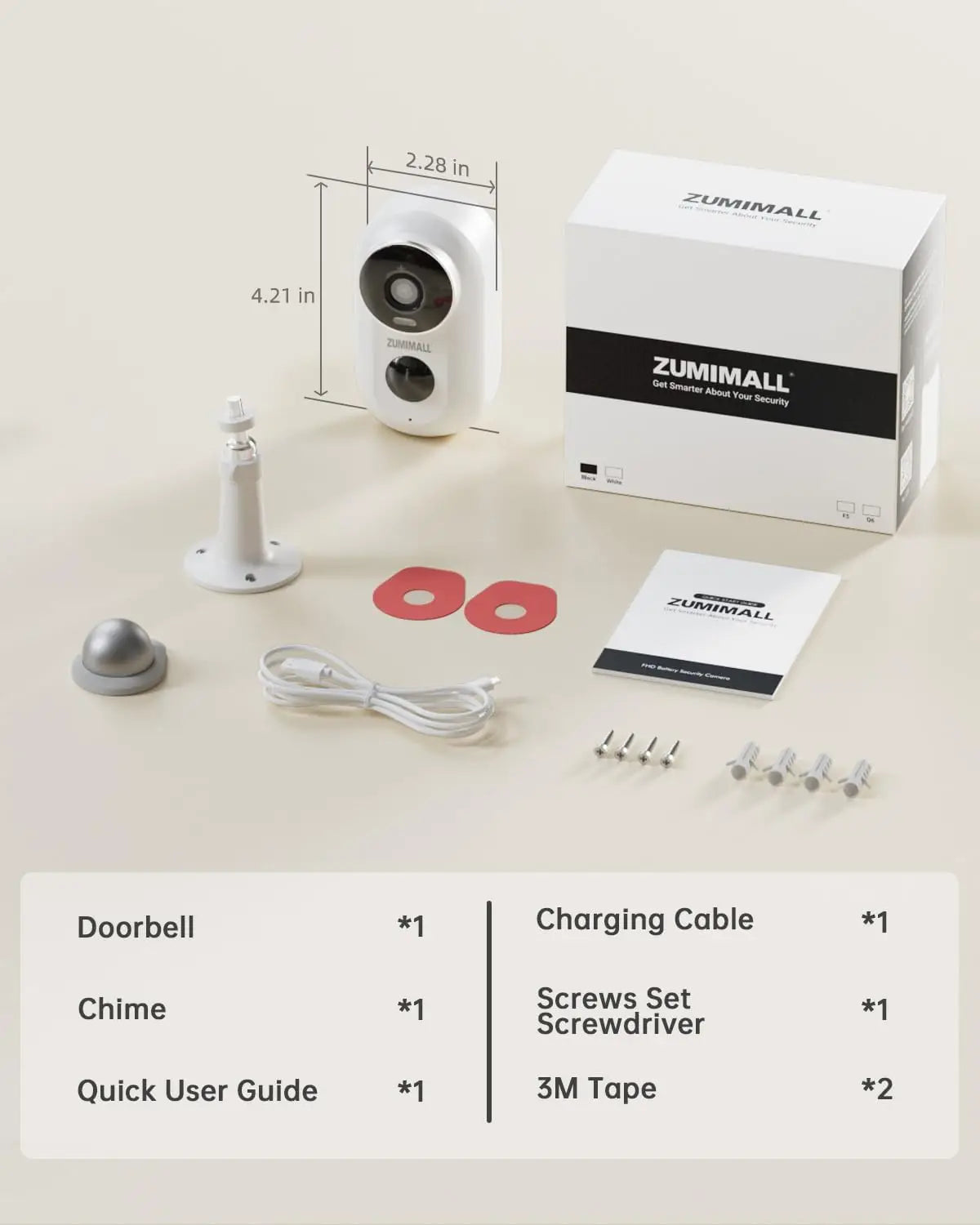 ZUMIMALL APP F5 Security Cameras Wireless Outdoor with Magnetic Mount