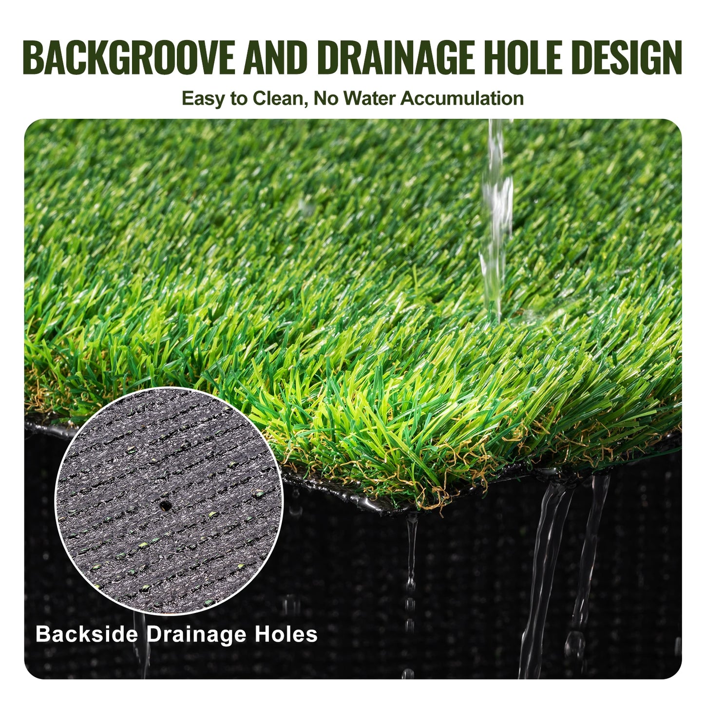 Artificial Grass Rug Outdoor Door Mat Drainage Holes Patio