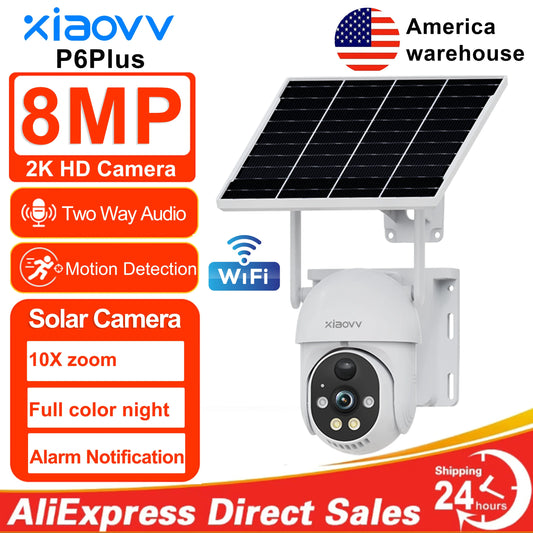 Xiaovv camera 8MP 4K wifi camera dual lens wireless outdoor monitoring AI human detection security IP automatic tracking camera
