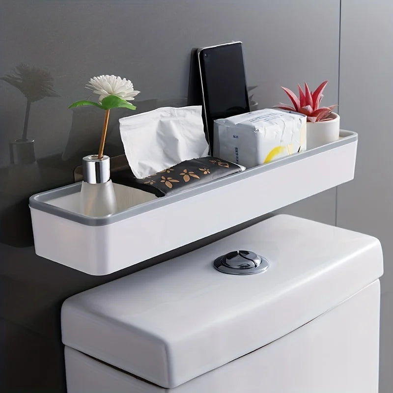 Wall Mounted Toilet Storage Cabinet Rack White Organizer