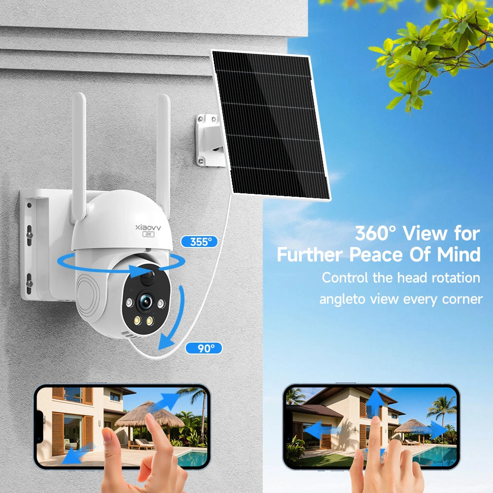 Xiaovv camera 8MP 4K wifi camera dual lens wireless outdoor monitoring AI human detection security IP automatic tracking camera