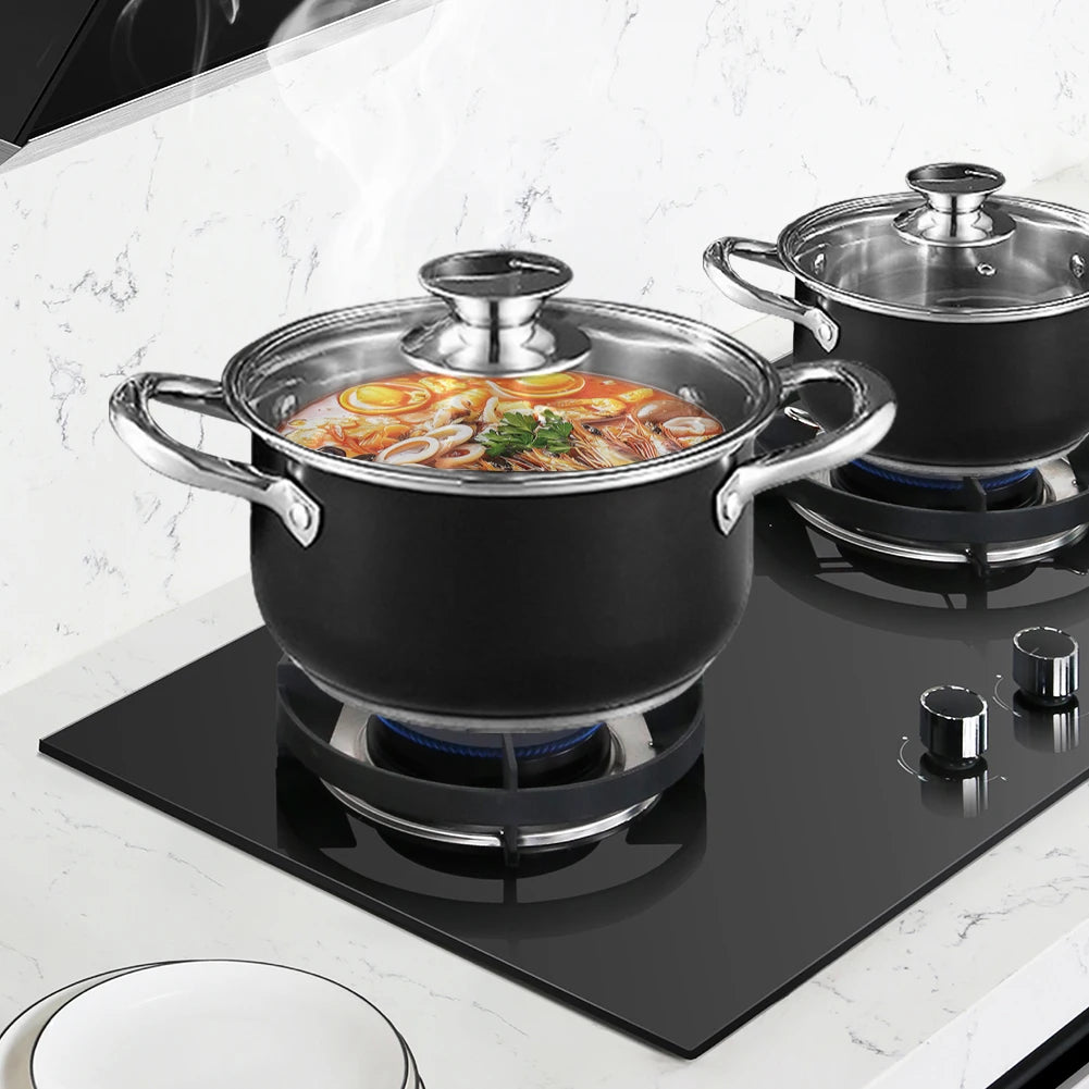 8Pcs Household Pot Set with Glass Lid Stainless Steel Cookware Set Leak Proof Universal Cooking Pot Combination