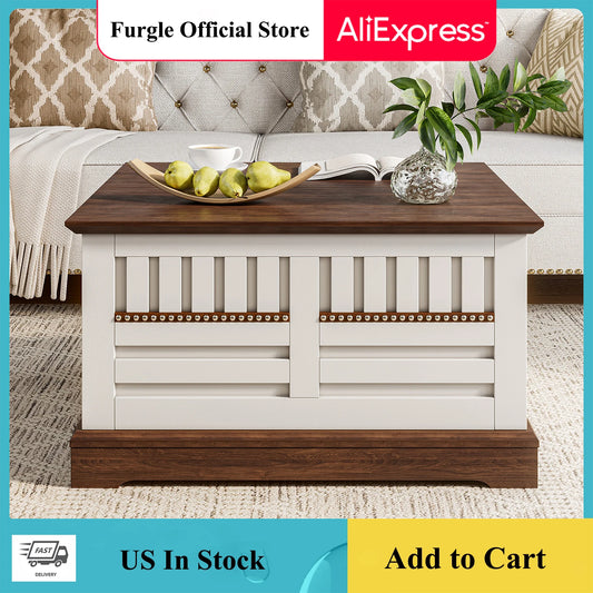 31.5" Farmhouse Lift Top Coffee Table with Large Hidden Storage Compartment for Living Room