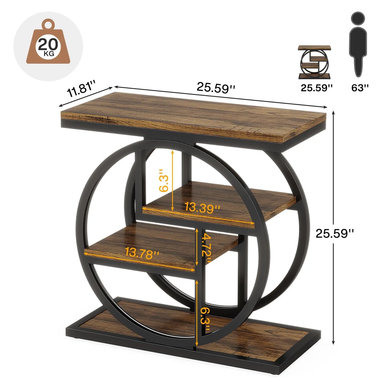 Tribesigns End Table With Storage Shelves Living Room Wood