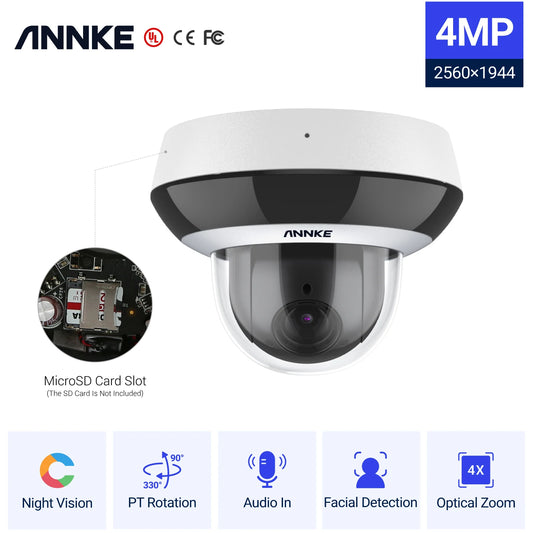 ANNKE 4MP PTZ IP Camera With 4X Optical Zoom AI Detection