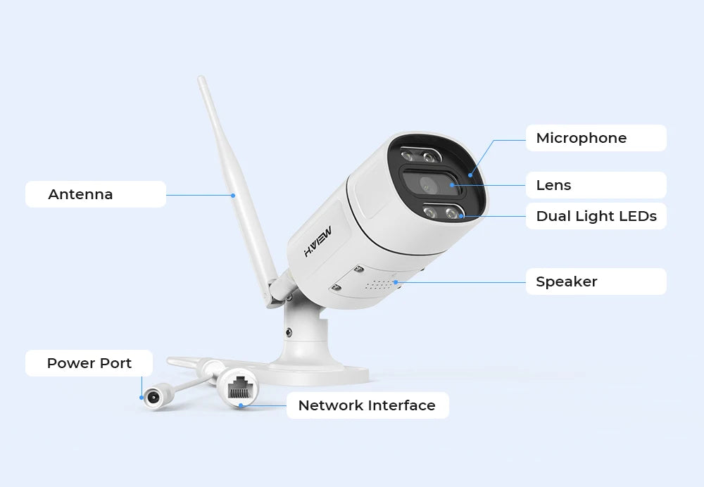 H View 8CH 5MP Wireless Security Camera System NVR Kit