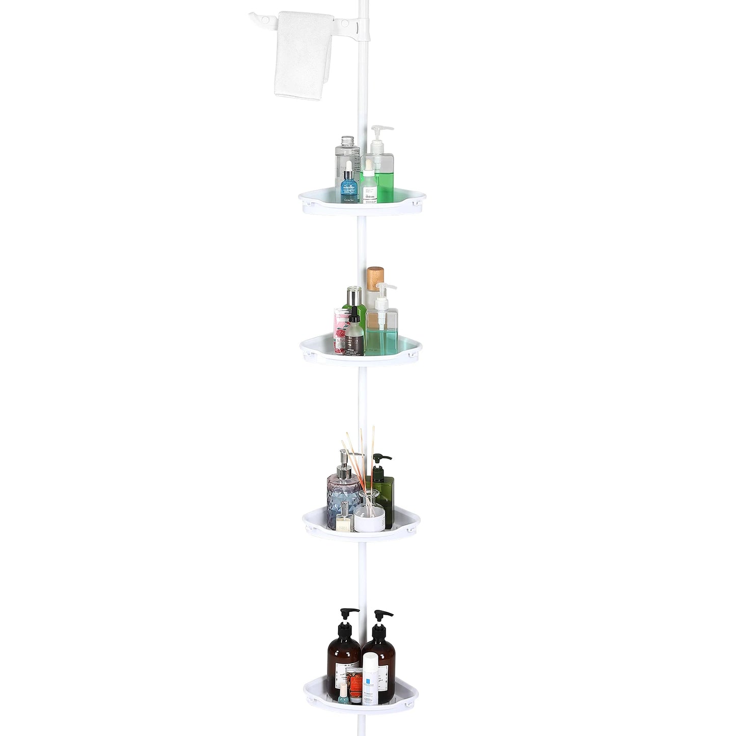 Four Tier Telescopic Corner Shower Storage Rack Organizer