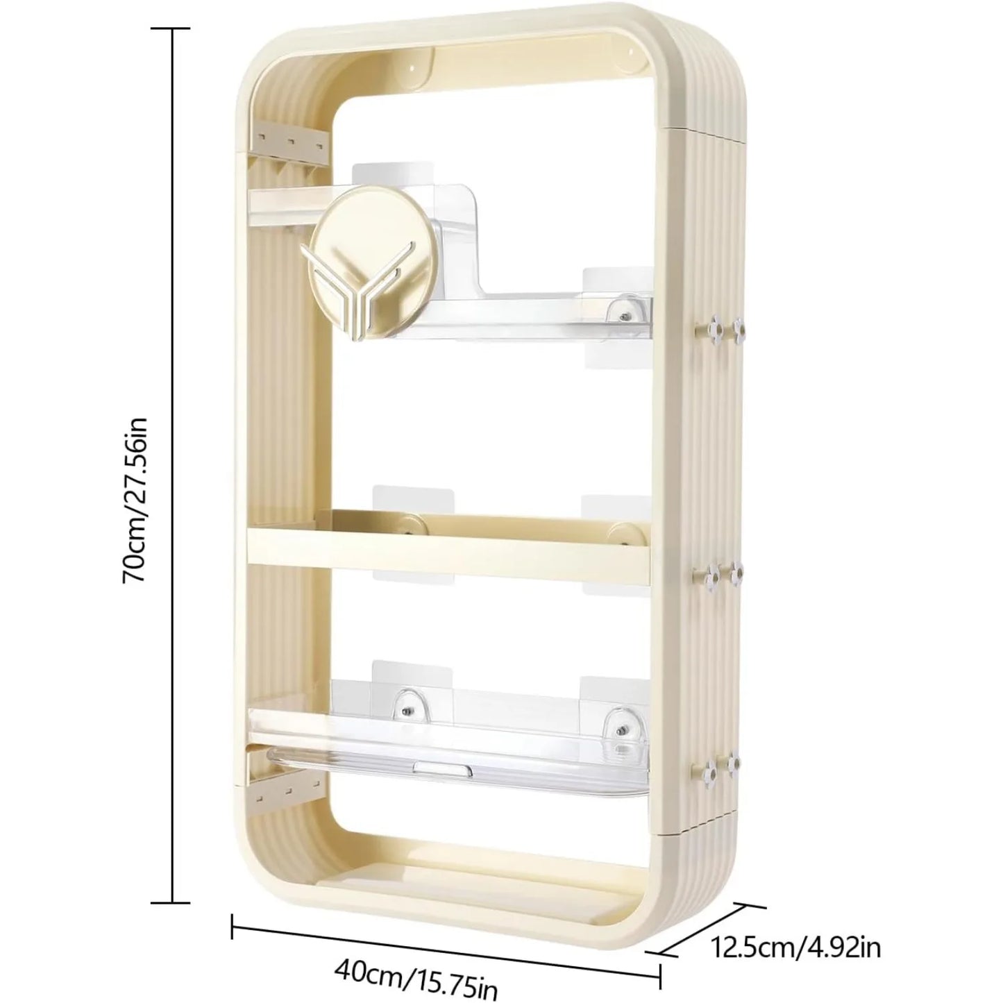 Wall Mount Makeup Organizer, Adhesive Shelf Bathroom Shelves for Wall, Perfume Organizers with Tissue Hole