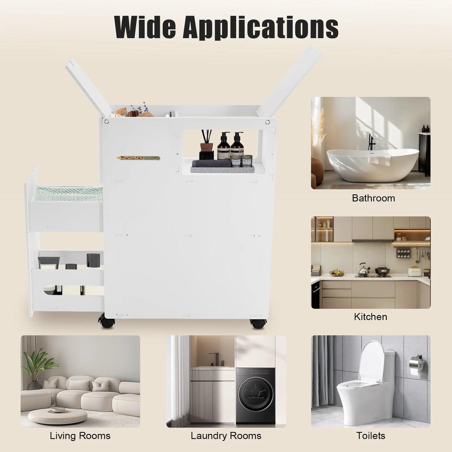 Bathroom Storage Cabinet, Narrow Floor Storage Cabinet, Storage Cabinet with Drawers
