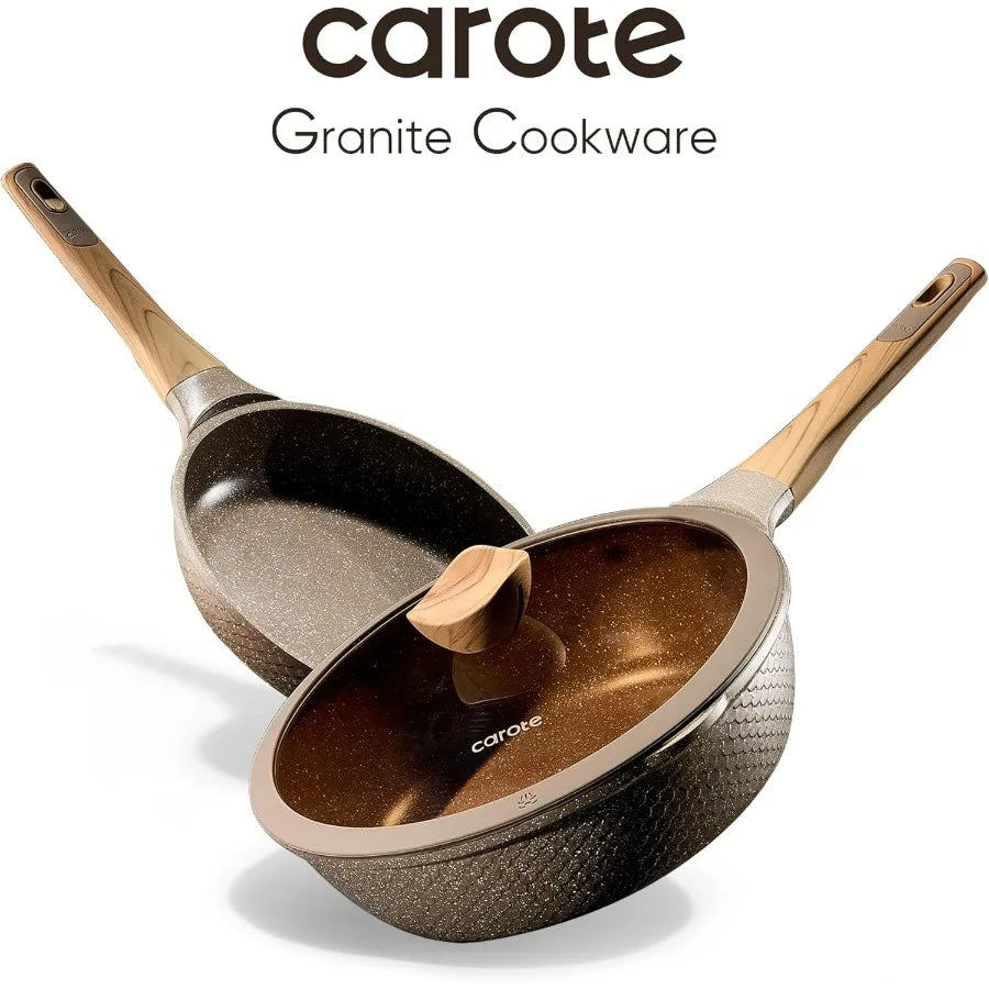 CAROTE 26PCS Pots and Pans Set Non Stick Cookware Set for Induction Cooking PFOA Free Nonstick Kitchen Cookware with Durable Co