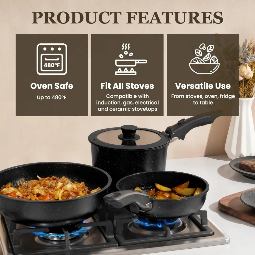 20 pcs pots and pans set non stick, detachable handle cookware sets nonstick, non toxic induction rv kitchen cooking set with r