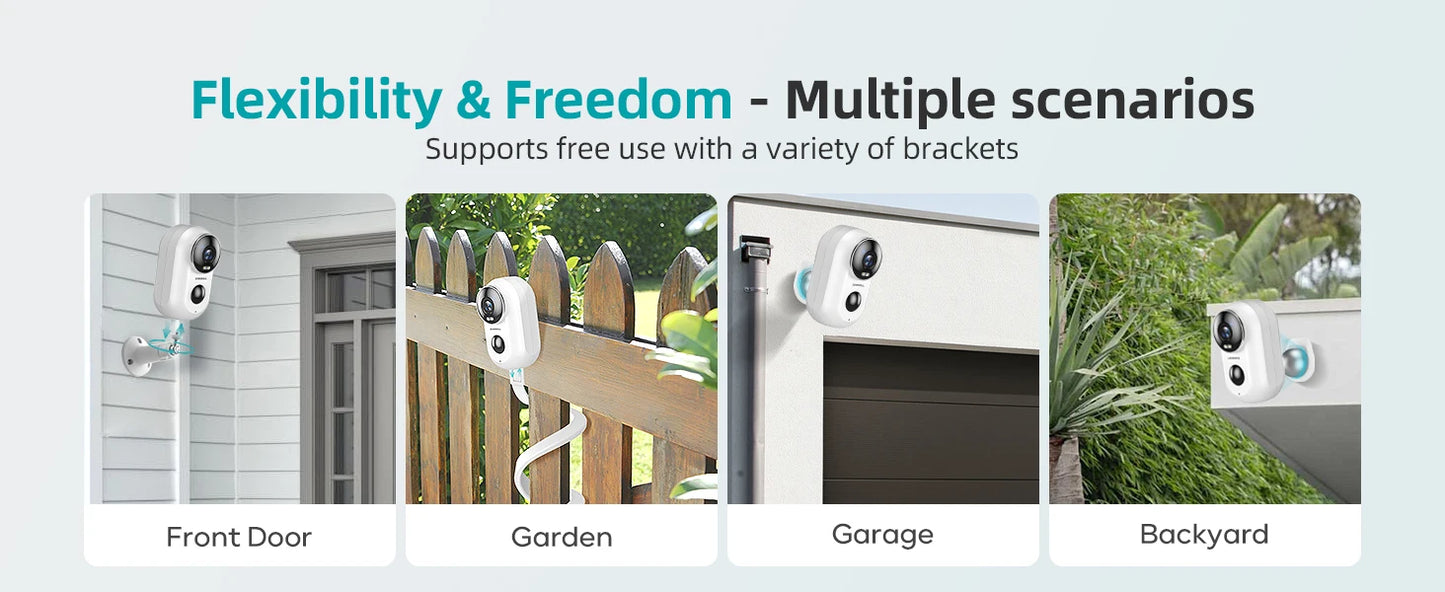 ZUMIMALL APP F5 Security Cameras Wireless Outdoor with Magnetic Mount