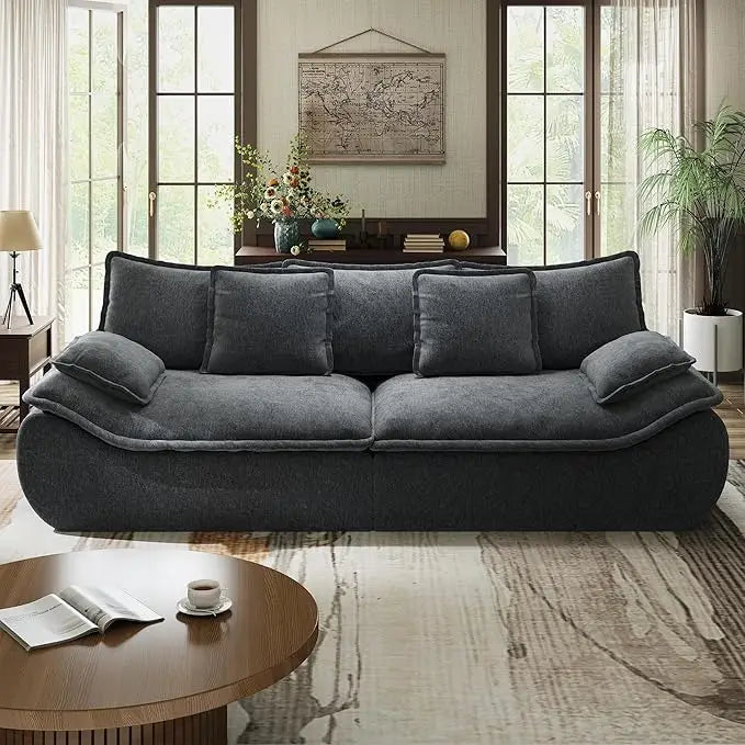 Sectional Sofa 2-Seater Modular – Comfy Loveseat with Throw, Deep Seat Small Sofa, Memory Foam for Living Rm
