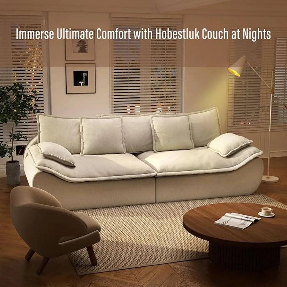 Sectional Sofa 2-Seater Modular – Comfy Loveseat with Throw, Deep Seat Small Sofa, Memory Foam for Living Rm