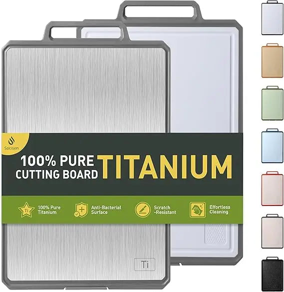 Titanium Cutting Boards for Kitchen Non Toxic Chopping Board with Handle